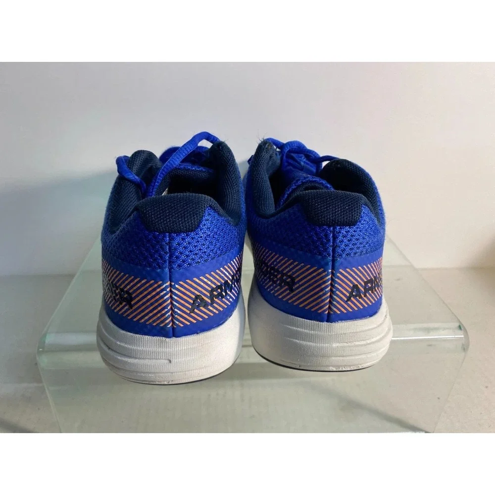 Under Armour Kids Blue Orange Mesh Running Shoes 3020470-400 Size 7Y